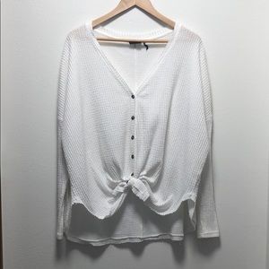 Out from Under Oversized Thermal Button-front Top